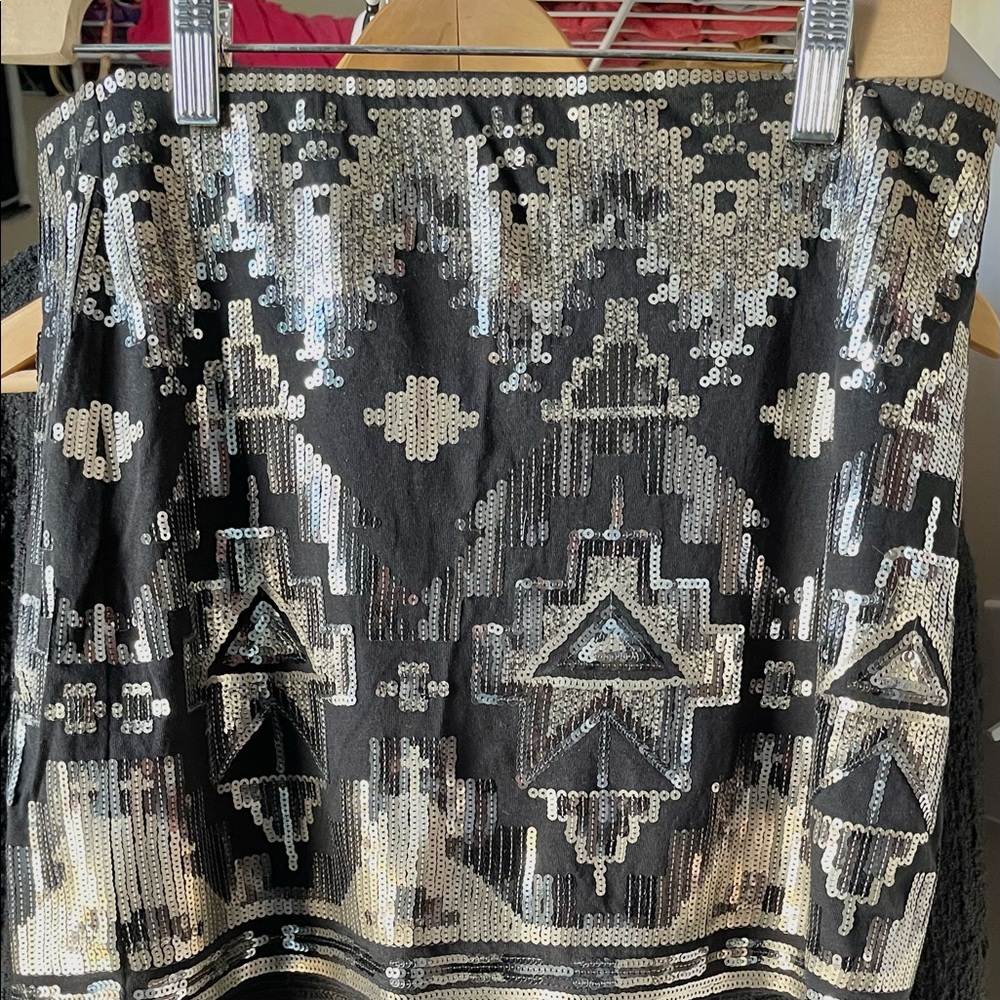 Metallic mini sequin skirt